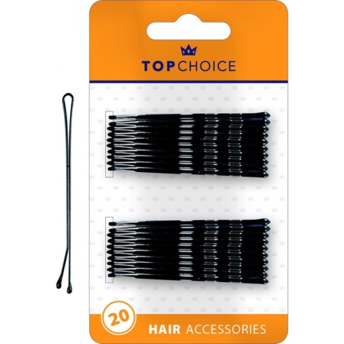 Top Choice Wsuwki do włosów długie M 3011 – czarne, 20 sztuk