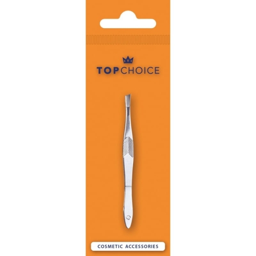 Top Choice Pęseta skośna stal nierdzewna 8,7 cm srebrna precyzyjna do brwi