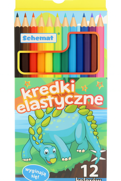 Kredki Elastyczne 12 Kolorów Schemat – nietłukące, bezpieczne, dla dzieci