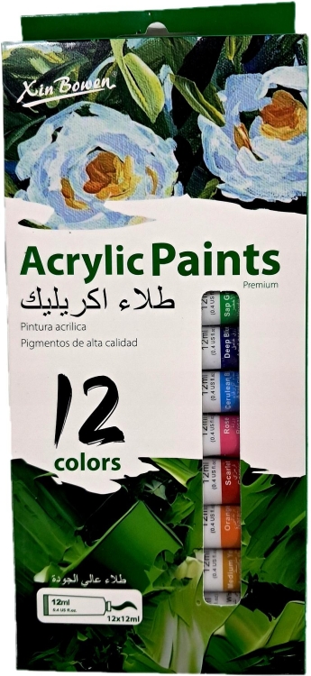 Farbki akrylowe 12 kolorów x 12ml