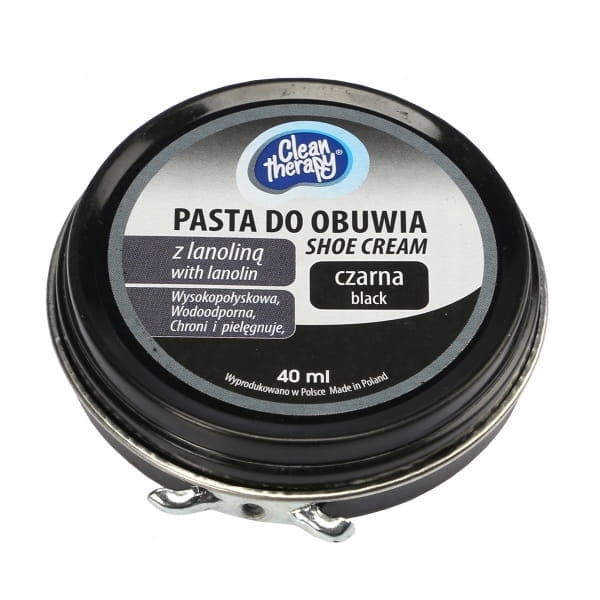Czarna Pasta do Butów z Lanoliną 40ml – Wodoodporna i Nabłyszczająca