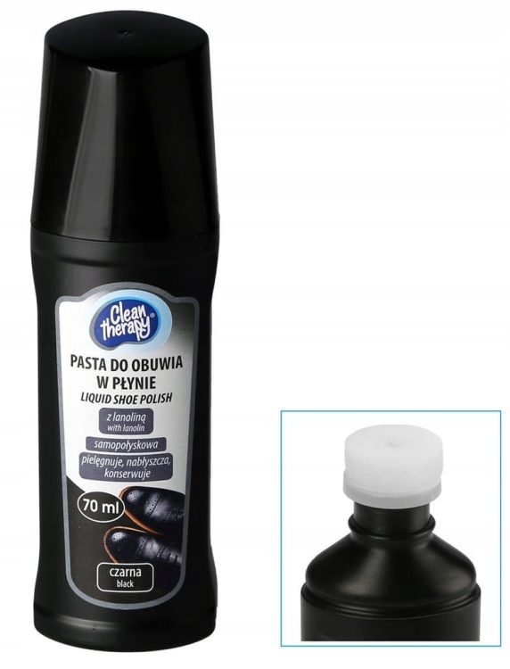 Czarna Pasta do Butów w Płynie 70 ml RAVI z Lanoliną i Woskiem