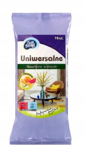 CLEAN THERAPY Ściereczki Nawilżane Cytrusowe 72 szt. Uniwersalne