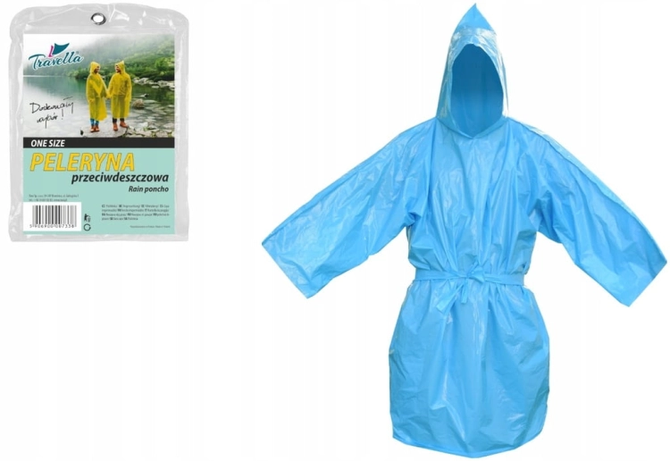 Peleryna przeciwdeszczowa RAVI dla dorosłych – mix kolorów, uniwersalna