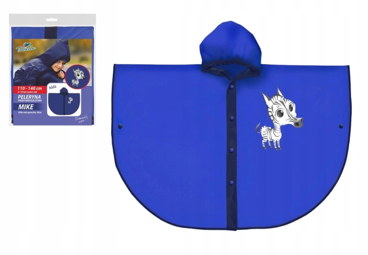 Peleryna przeciwdeszczowa dziecięca RAVI MIKE 110–140 cm niebieska