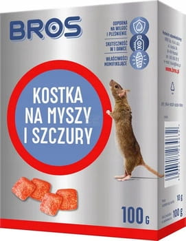 Bros kostka na myszy i szczury 100 g – gotowa przynęta trutka