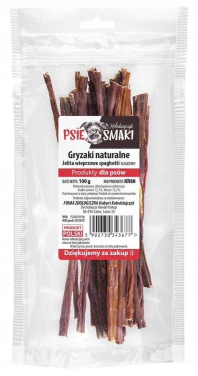 Kołodziejczyk Jelita wieprzowe Spaghetti 100g naturalny przysmak