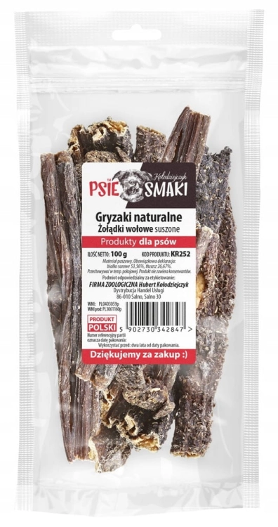Kołodziejczyk Żwacze wołowe 100g – naturalny gryzak dla psa