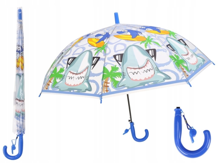 Parasol dziecięcy Ravi  50cm – kolorowa parasolka z gwizdkiem dla najmłodszych