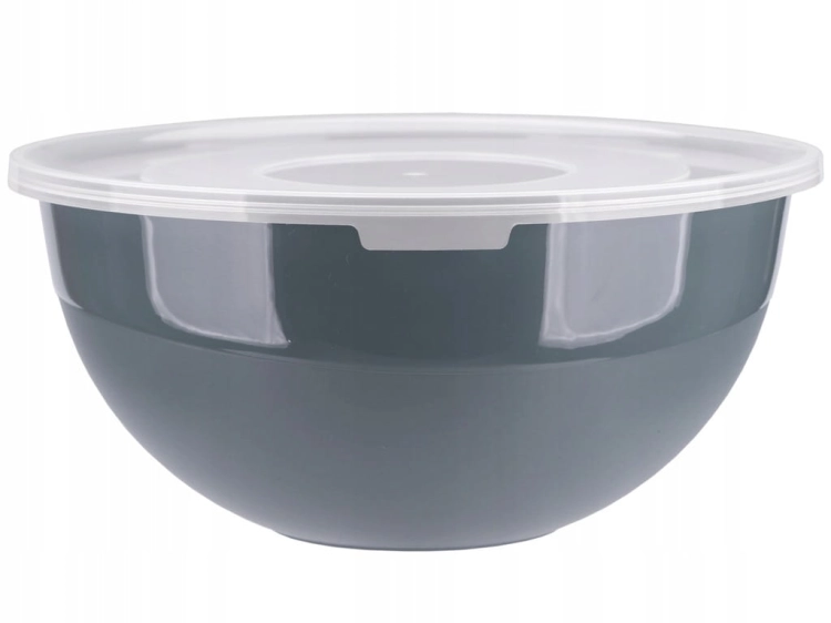 RAVI Miska okrągła 5L z pokrywką grafitowa – do przechowywania