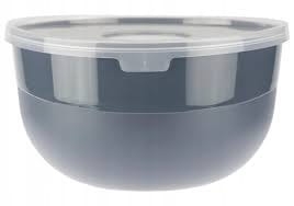 RAVI Miska plastikowa 3L z pokrywką grafitowa do przechowywania