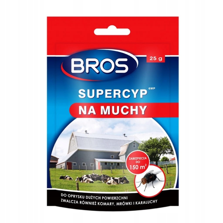 BROS SUPERCYP na muchy 25 g – skuteczny preparat owadobójczy do domu i przemysłu