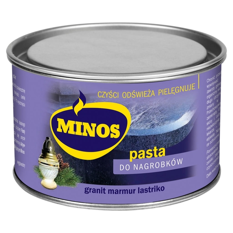 MINOS pasta stała 240 g – czyszczenie i konserwacja nagrobków z połyskiem