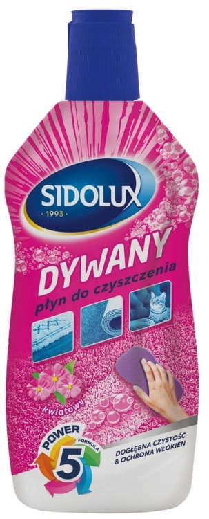 SIDOLUX płyn do dywanów 500 ml – kwiatowy, aktywny tlen, POWER 5