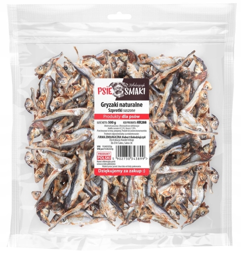 Kołodziejczyk Szprotki suszone dla psa 500 g – naturalny przysmak