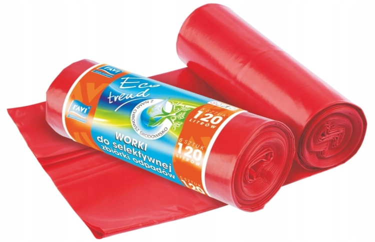 Worki na odpady medyczne/metal RAVI Eco Trend 120L czerwone 5szt
