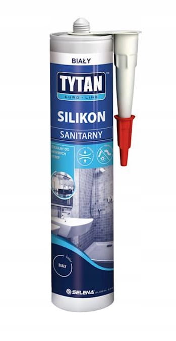 Tytan Euro-Line Silikon Sanitarny biały 280 ml – odporny na pleśń