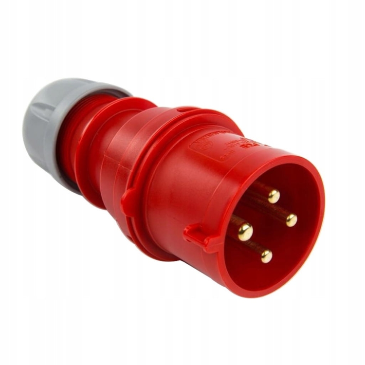 Wtyczka przenośna 32A 4F 6h 400V IP44 PCE 024-6 – czerwona