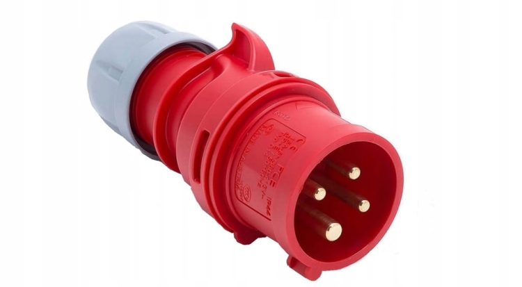 Wtyczka siłowa 16A 3P+Z 400V IP44 PCE SHARK 014-6 – czerwona