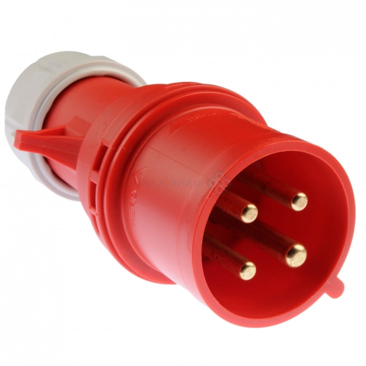 Wtyczka siłowa 16A 3P+Z 400V IP44 PCE SHARK 014-6 – czerwona
