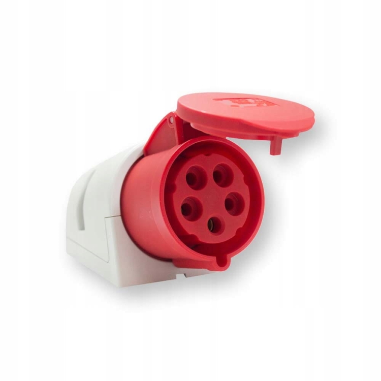 Gniazdo siłowe 32A 400V 5P 3P+Z+N IP44 PCE Shark 125-6 – czerwone