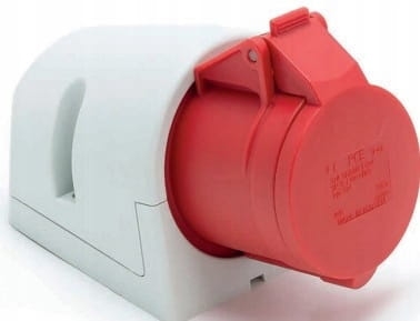 Gniazdo siłowe 16A 400V 5P 3P+Z+N IP44 PCE Shark 115-6 – czerwone