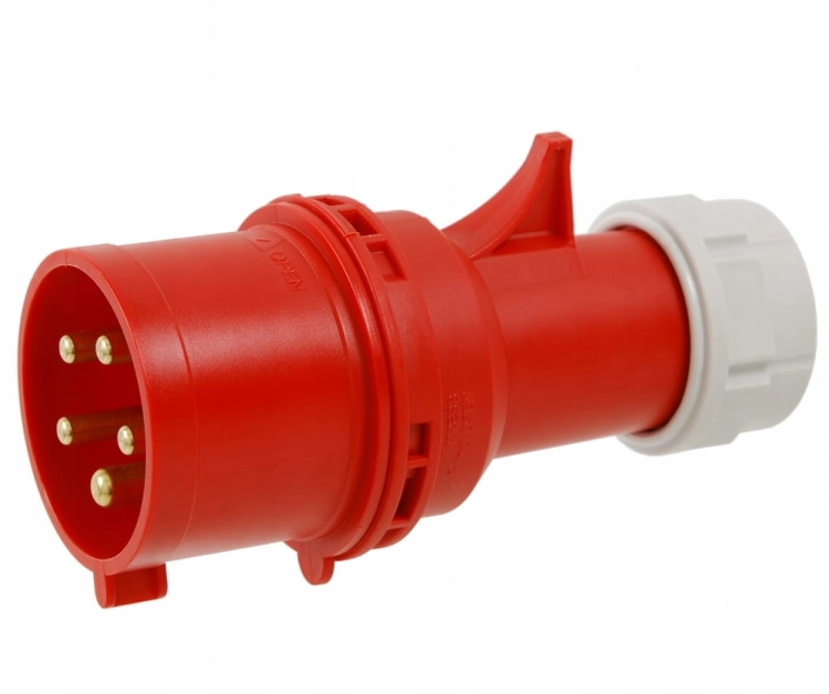 Wtyczka przenośna PCE 025-6 prosta 32A 5P 400V IP44 – czerwona