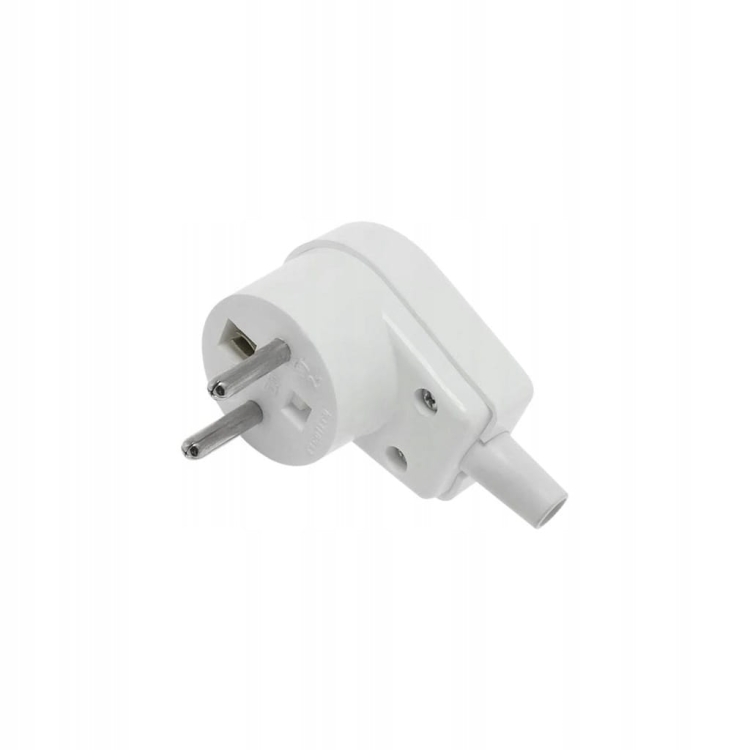 Wtyczka kątowa ELGOTECH WT-20S 16A 250V z uziemieniem – biała