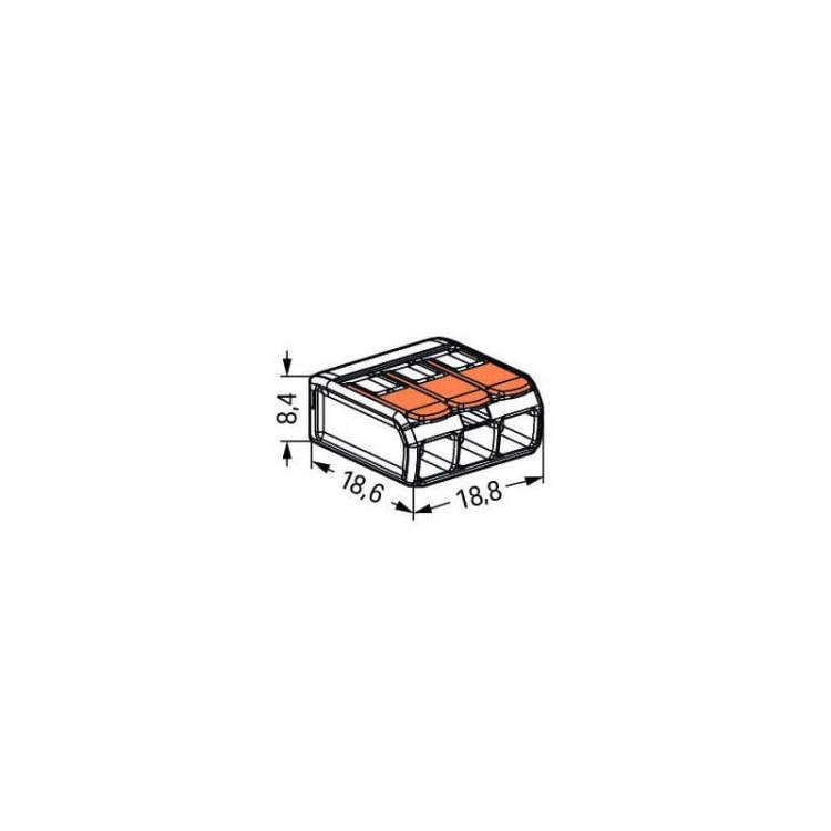 Zacisk instalacyjny WAGO 3x4mm² CAGE CLAMP® 32A – uniwersalny