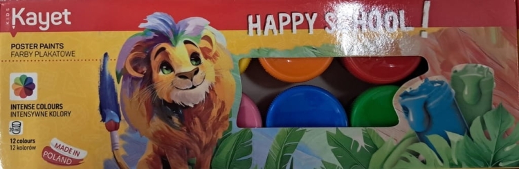 Farbki plakatowe Kayet 12 kolorów – klasyczne, intensywne barwy