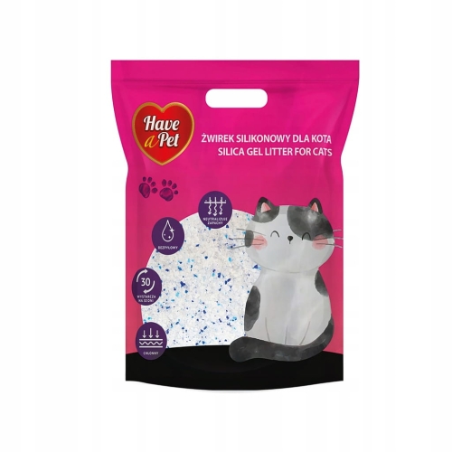 Żwirek silikonowy antybakteryjny HAVE A PET 3,8L – higieniczny i bezpyłowy