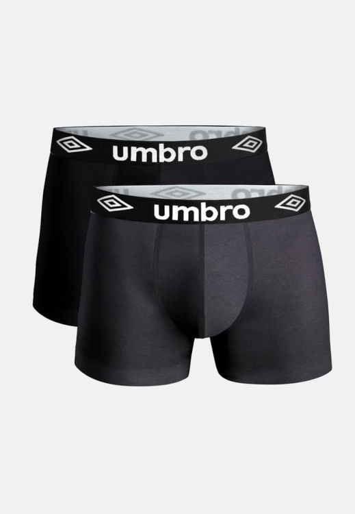 UMBRO Bokserki męskie 2-pack XL – czarne i grafitowe szare