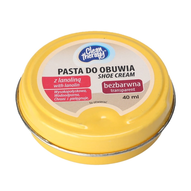 Pasta do obuwia bezbarwna 40 ml – nabłyszczająca i wodoodporna